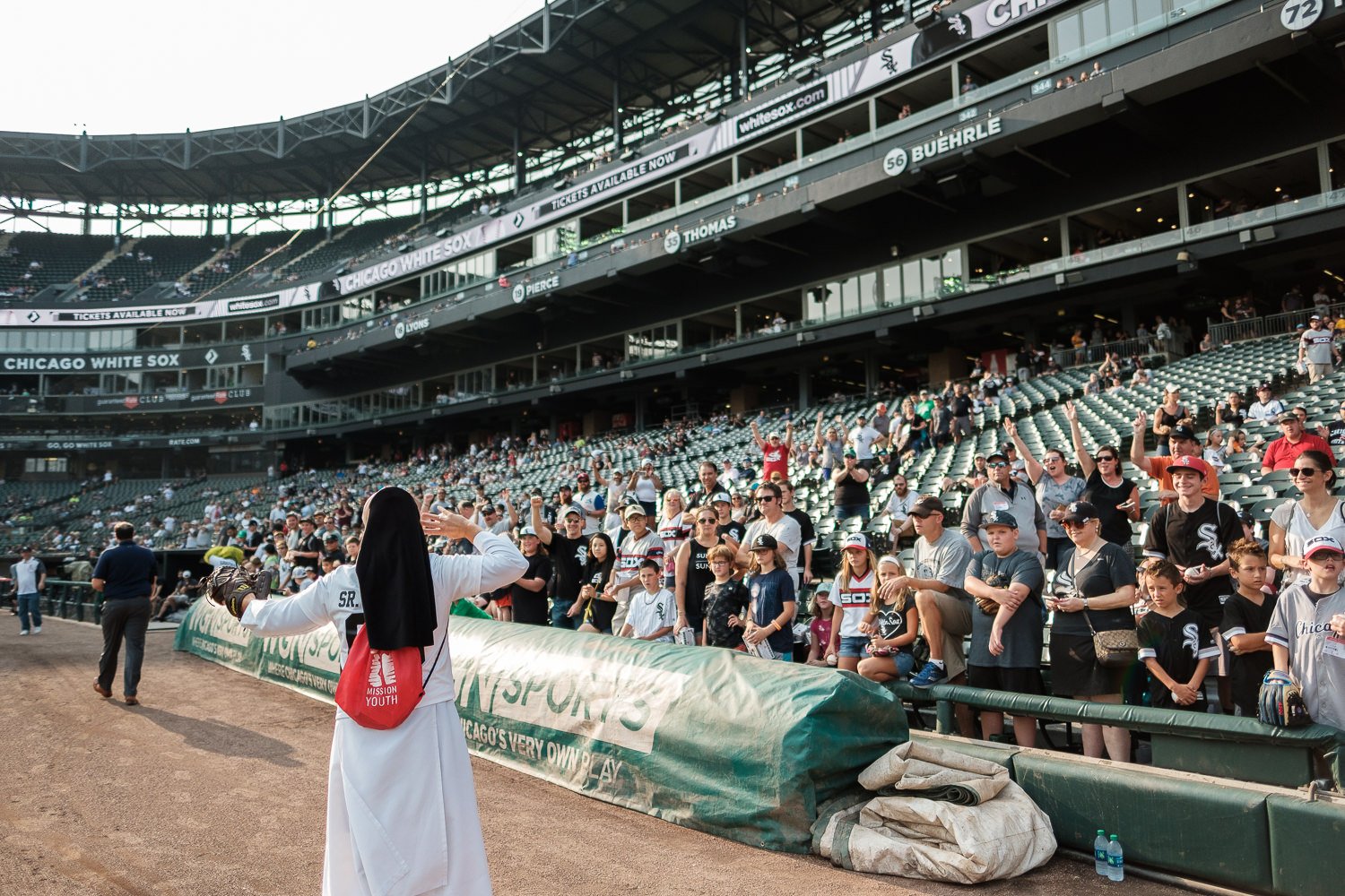 Sister Mary Jo Sobieck, Marian Catholic High School, threw, first pitch, White Sox, Kansas City Royals, Guaranteed Rate Field, comiskey park, nun, sister mary jo, chicago, photographer, photography, sports, perfect pitch, melissa ferrara, iron and honey, 