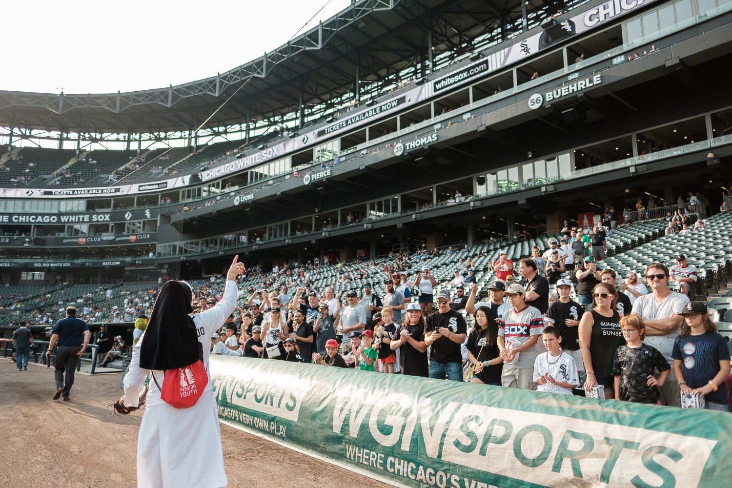 Sister Mary Jo Sobieck, Marian Catholic High School, threw, first pitch, White Sox, Kansas City Royals, Guaranteed Rate Field, comiskey park, nun, sister mary jo, chicago, photographer, photography, sports, perfect pitch, melissa ferrara, iron and honey, 