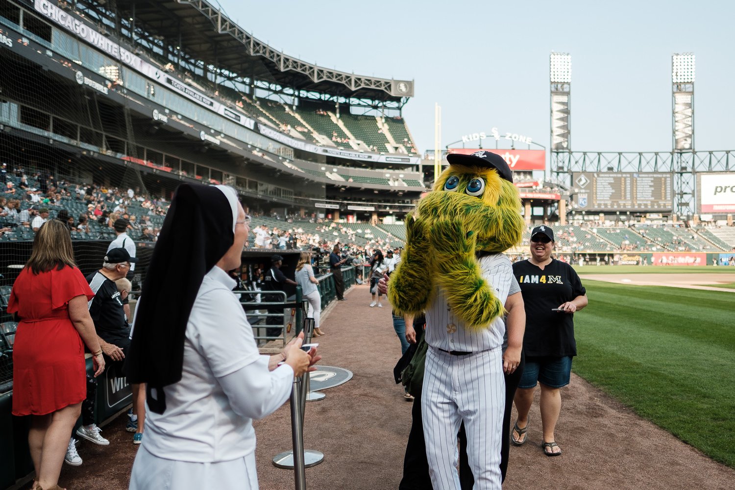 Sister Mary Jo Sobieck, Marian Catholic High School, threw, first pitch, White Sox, Kansas City Royals, Guaranteed Rate Field, comiskey park, nun, sister mary jo, chicago, photographer, photography, sports, perfect pitch, melissa ferrara, iron and honey, 