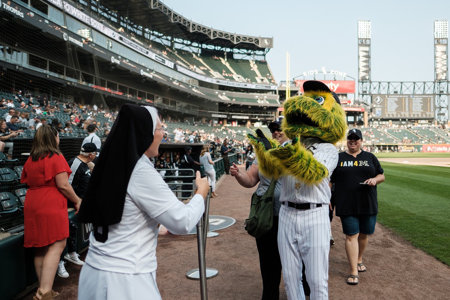 Sister Mary Jo Sobieck, Marian Catholic High School, threw, first pitch, White Sox, Kansas City Royals, Guaranteed Rate Field, comiskey park, nun, sister mary jo, chicago, photographer, photography, sports, perfect pitch, melissa ferrara, iron and honey, 