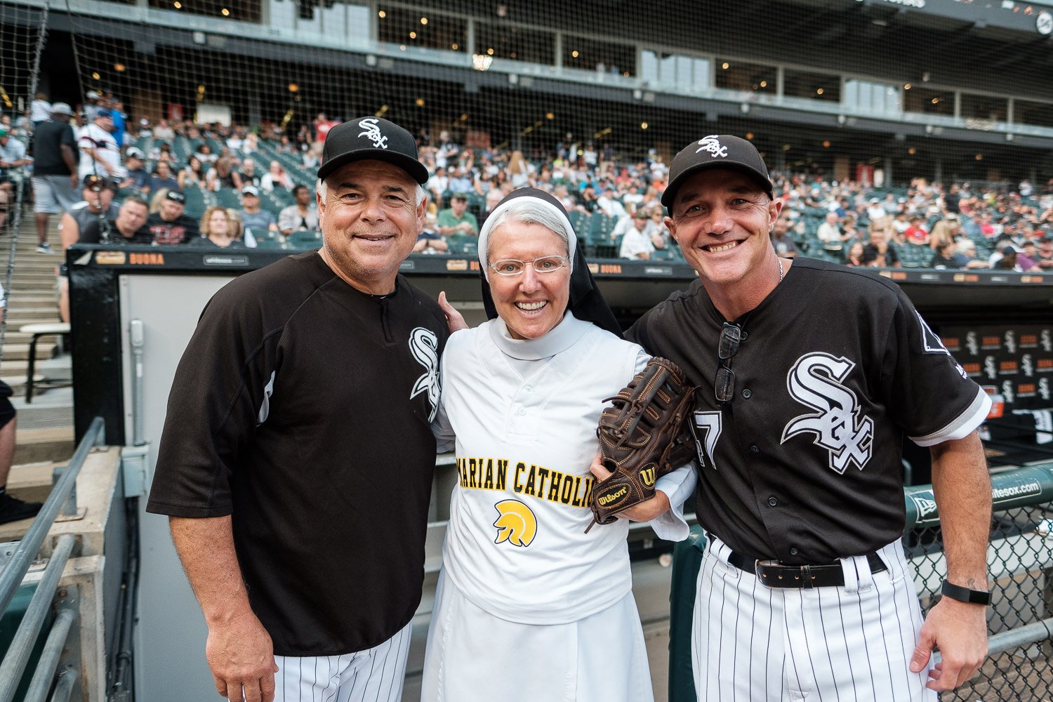 Sister Mary Jo Sobieck, Marian Catholic High School, threw, first pitch, White Sox, Kansas City Royals,  Guaranteed Rate Field, comiskey park, nun, sister mary jo, chicago, photographer, photography, sports, perfect pitch, melissa ferrara, iron and honey,