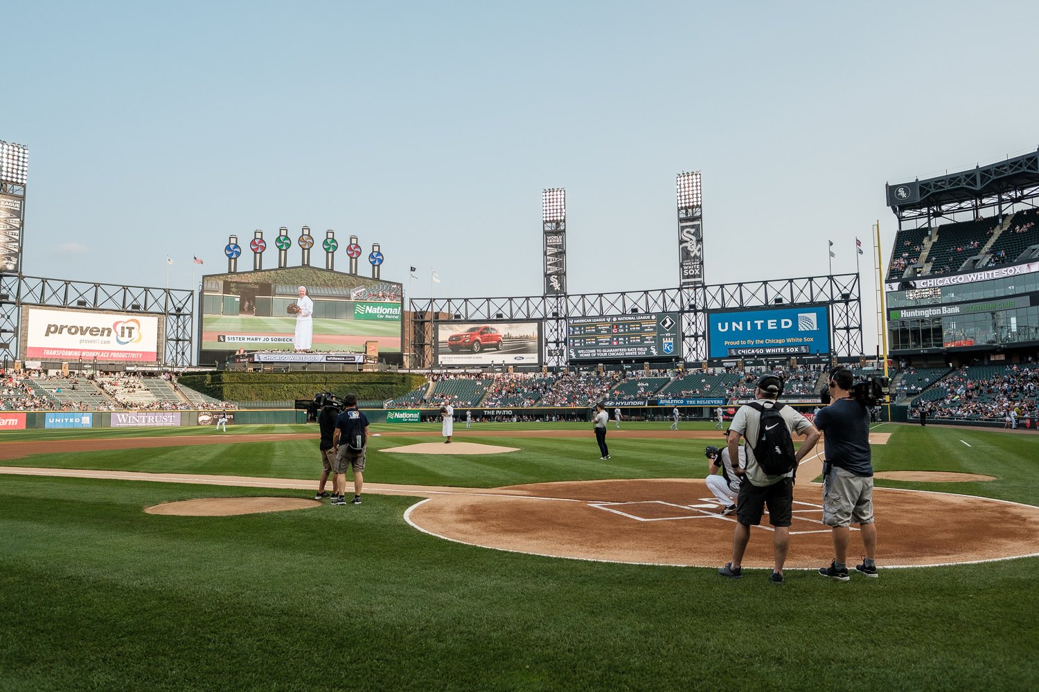 Sister Mary Jo Sobieck, Marian Catholic High School, threw, first pitch, White Sox, Kansas City Royals, Guaranteed Rate Field, comiskey park, nun, sister mary jo, chicago, photographer, photography, sports, perfect pitch, melissa ferrara, iron and honey, 