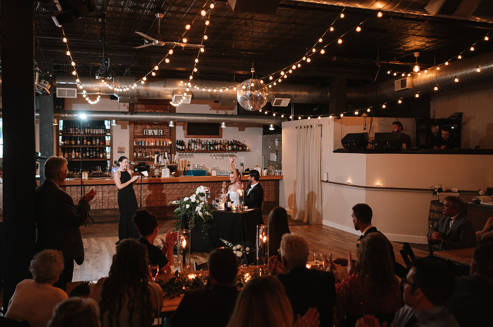 Candid wedding photography at Bottom Lounge, a nontraditional Chicago wedding venue