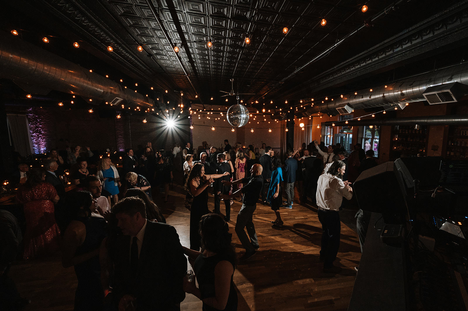 Bottom Lounge - Chicago Wedding Photography Wedding couple celebrating at Bottom Lounge Chicago