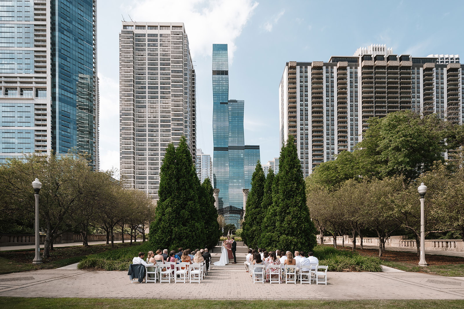 midday wedding ceremony shows why full day wedding photography coverage matters